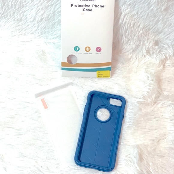 ✨NEW: Blue iPhone 7 / 8 cover | iPhone 7 / 8 cover with tempered glass screen - Picture 5 of 9